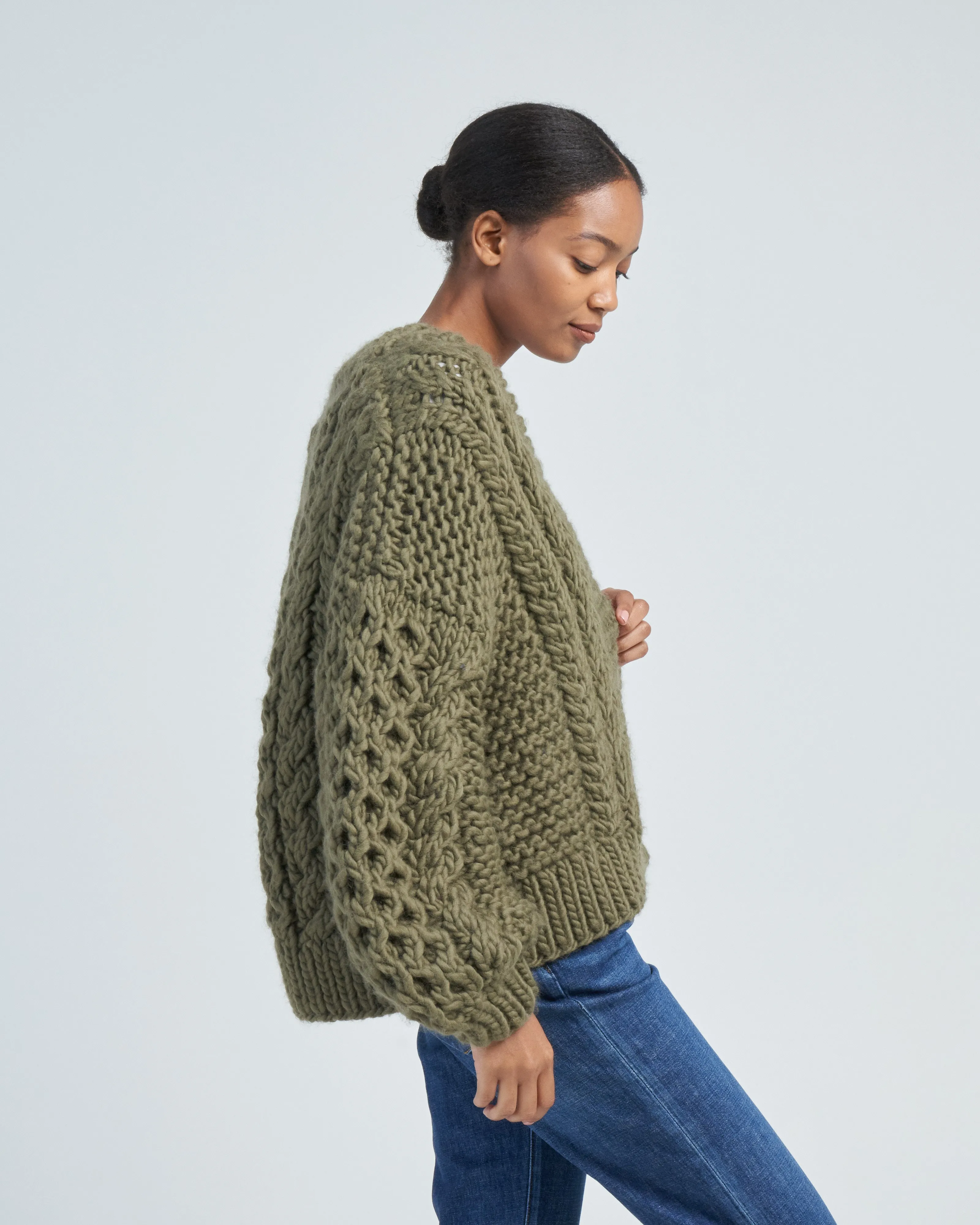 valia mixed stitch bomber