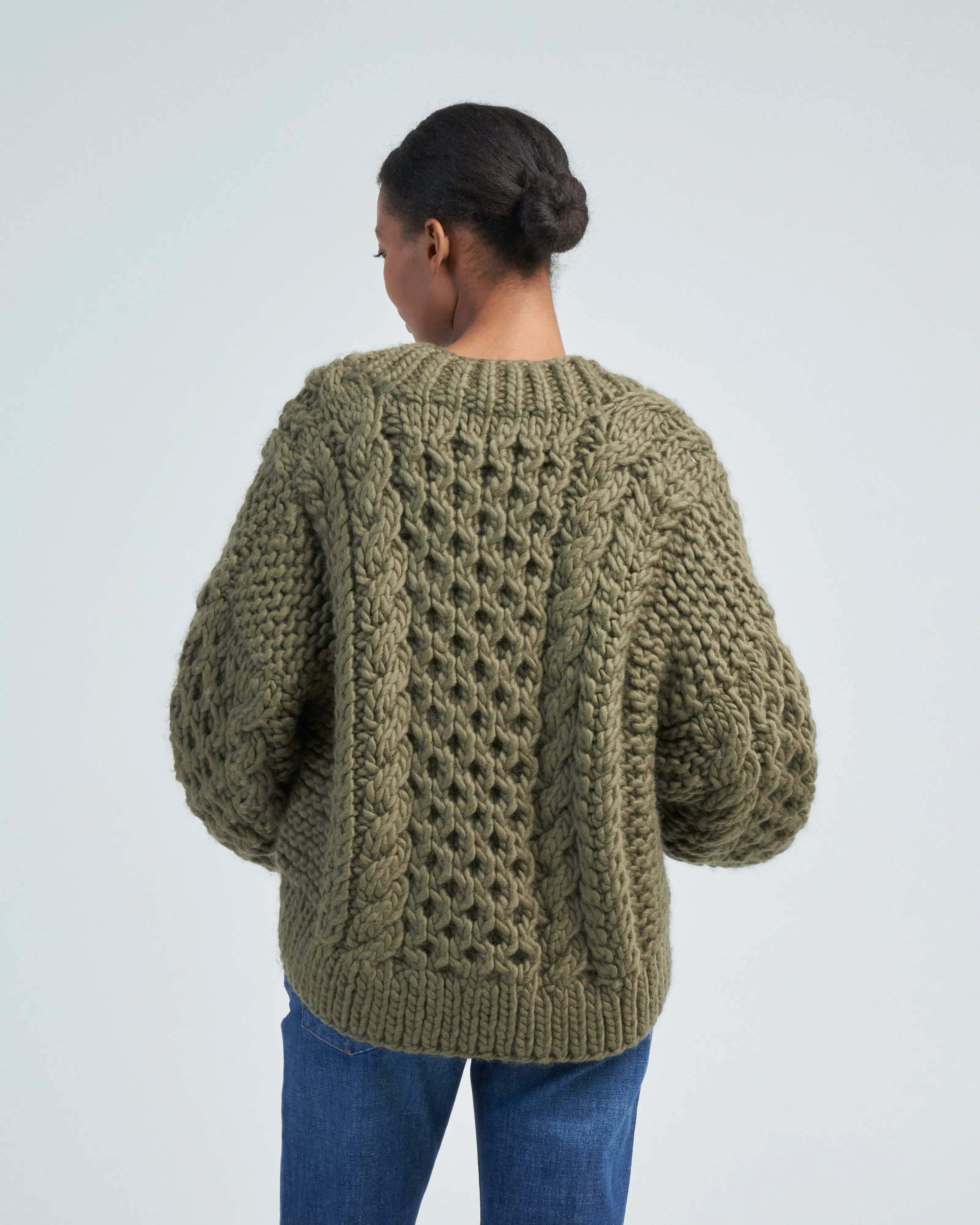 valia mixed stitch bomber