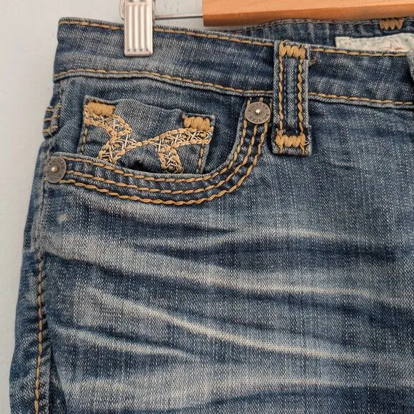 Vintage Y2K Big Star Liv Bootcut Denim Western Embroidered Low Rise Size 27R