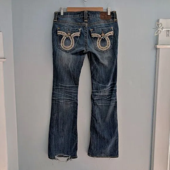 Vintage Y2K Big Star Liv Bootcut Denim Western Embroidered Low Rise Size 27R