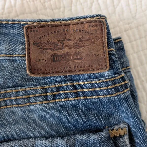Vintage Y2K Big Star Liv Bootcut Denim Western Embroidered Low Rise Size 27R