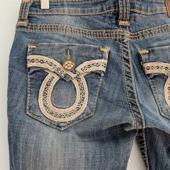 Vintage Y2K Big Star Liv Bootcut Denim Western Embroidered Low Rise Size 27R