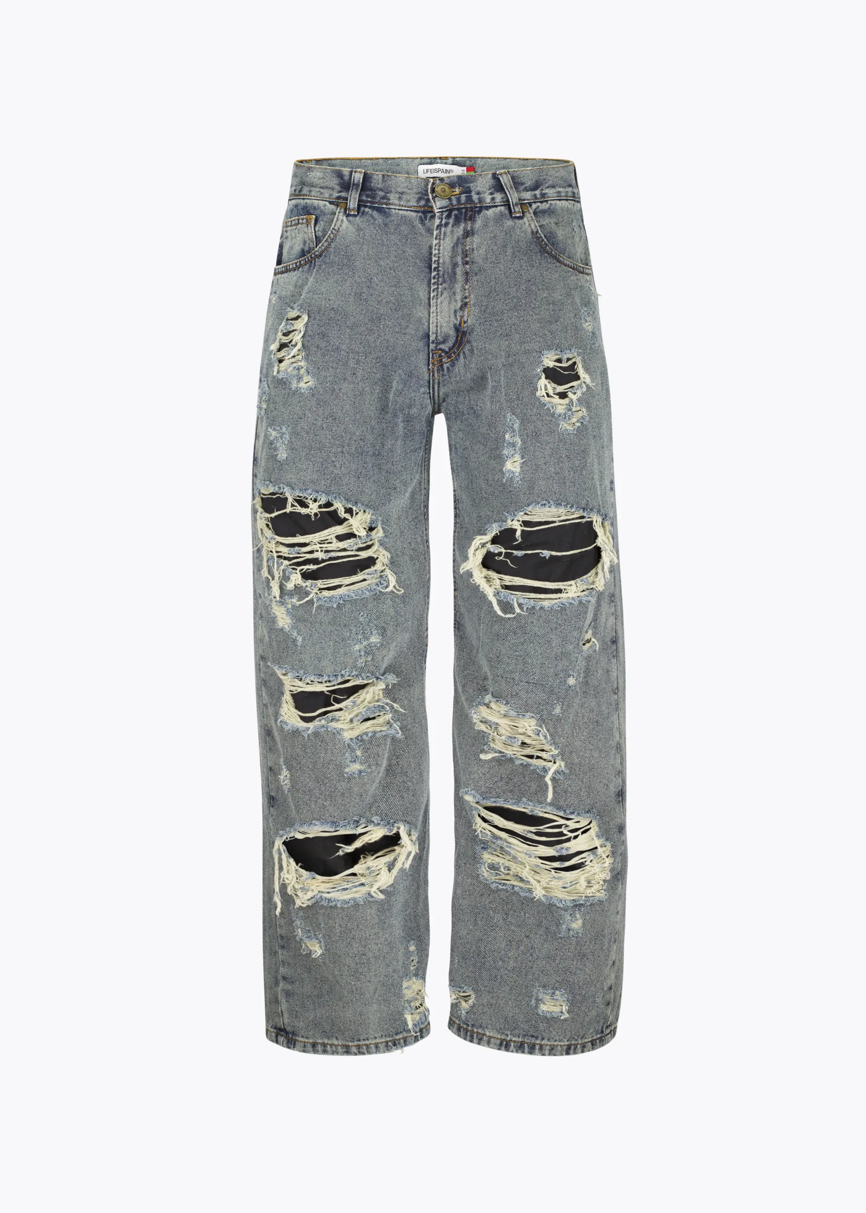 Washed ripped baggy jeans