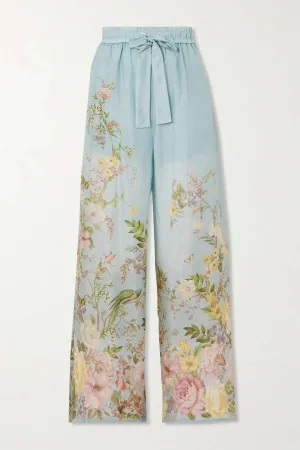 Waverly Printed Silk Straight-leg Pants