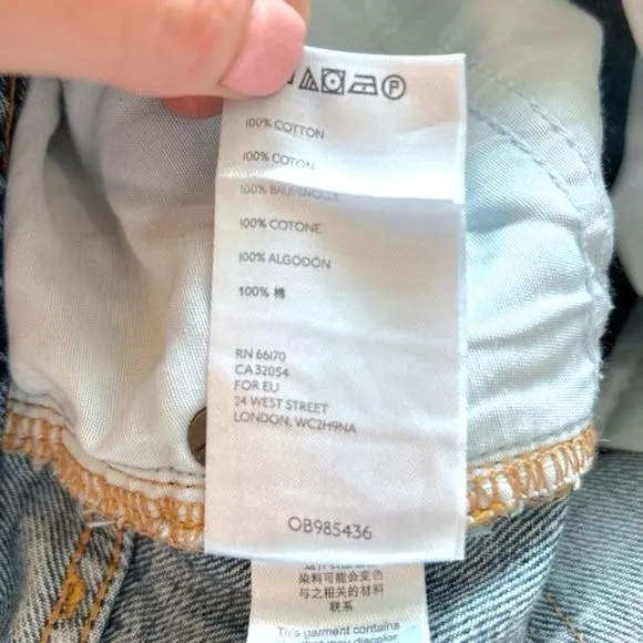 We the Free My Own Lane Distressed Light Wash Bootcut Straight Jeans, Size 29