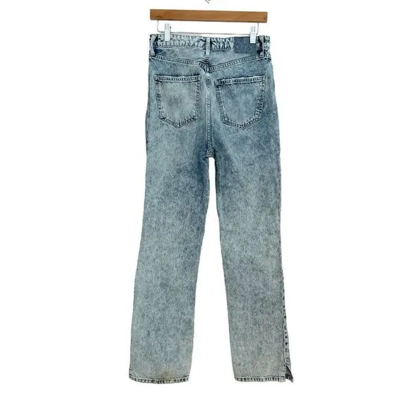 We the Free My Own Lane Distressed Light Wash Bootcut Straight Jeans, Size 29