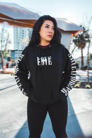White LOVE | Black Hoodie (White Sauce Is Forever Sleeves)