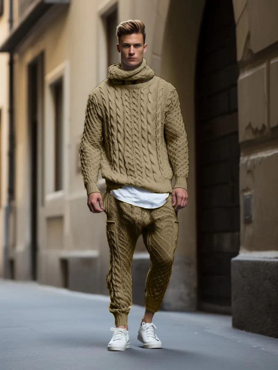 Winter Men's Thick Knitted Set