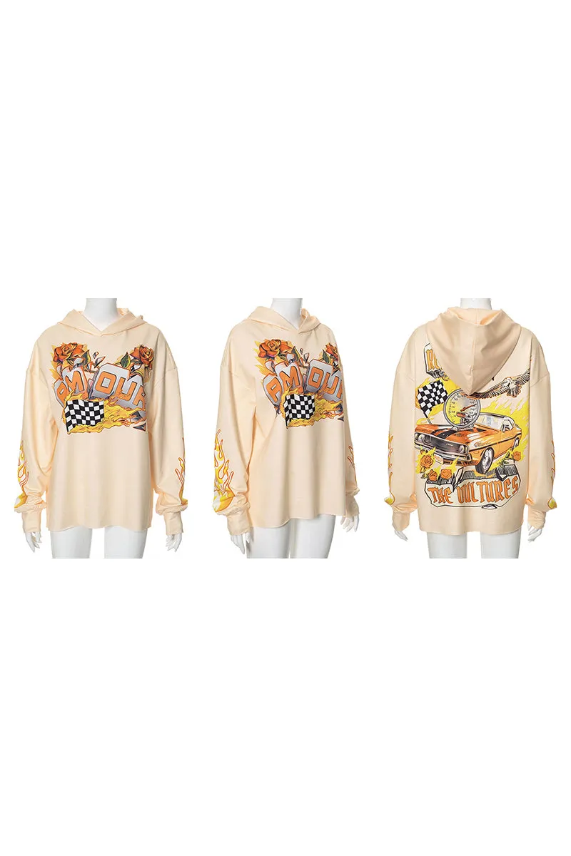 WJ0247 Graphic Hoodie Sweatshirt