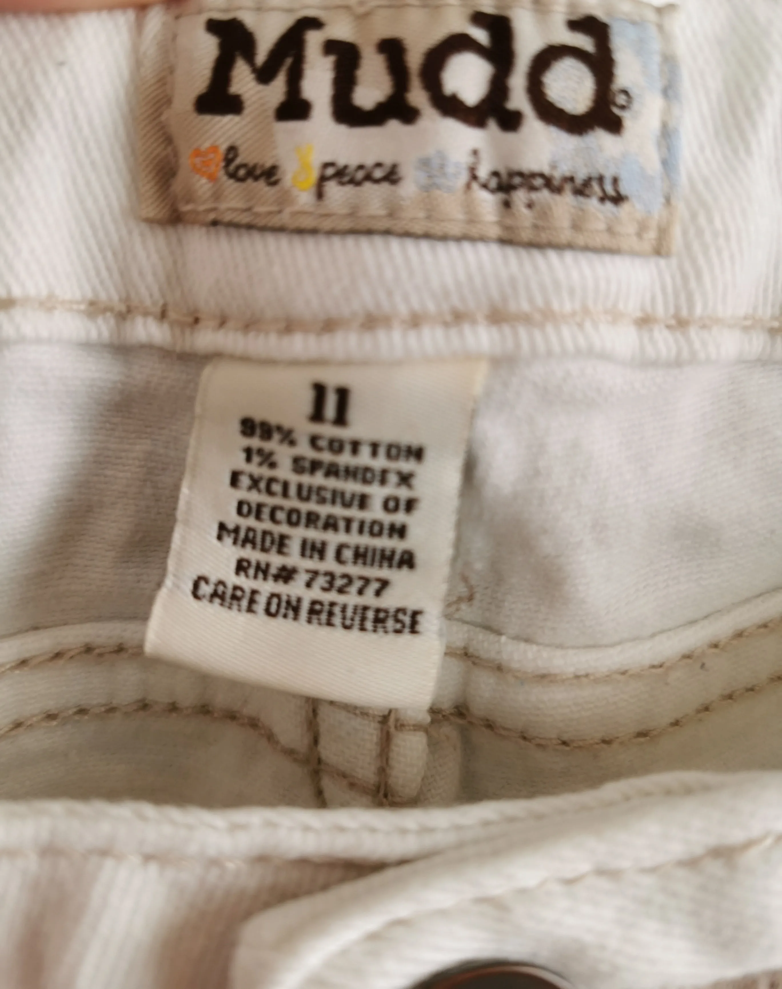 WOMENS SIZE 11 or TEEN GIRL - MUDD Jeans, White, Distressed VGUC B6