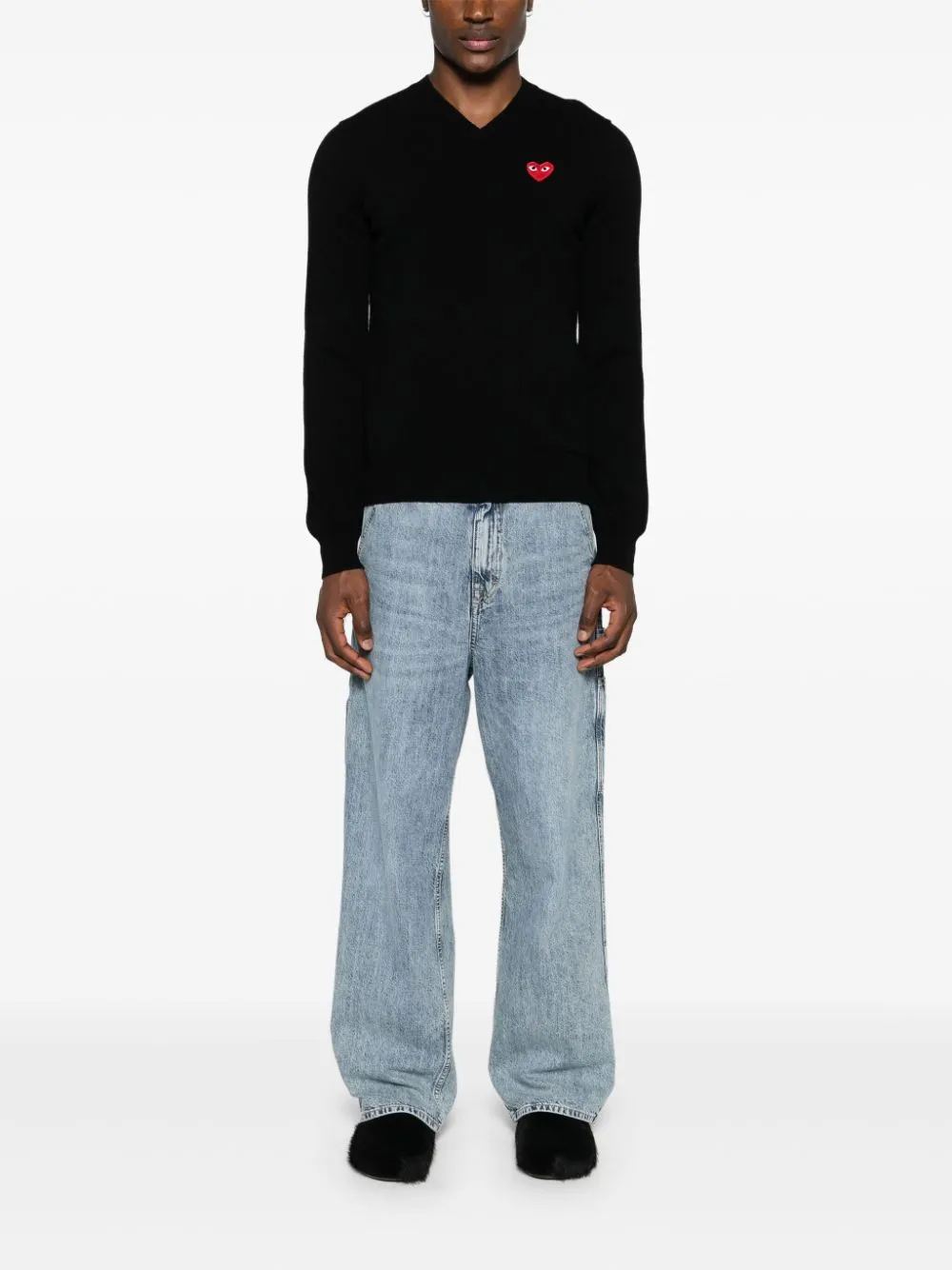 Wool v-necked sweater