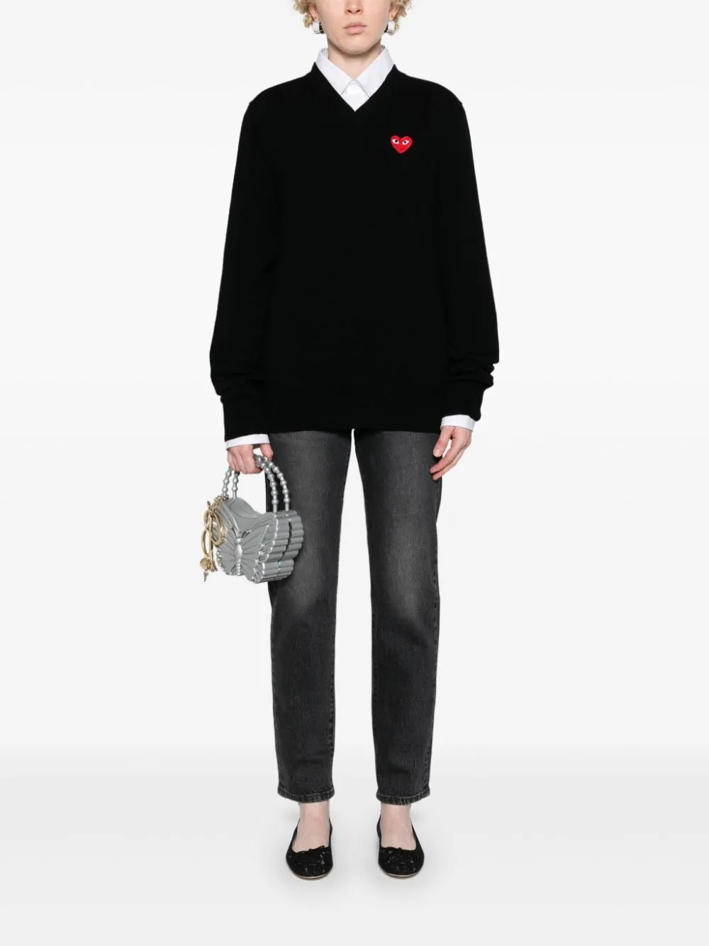 Wool v-necked sweater
