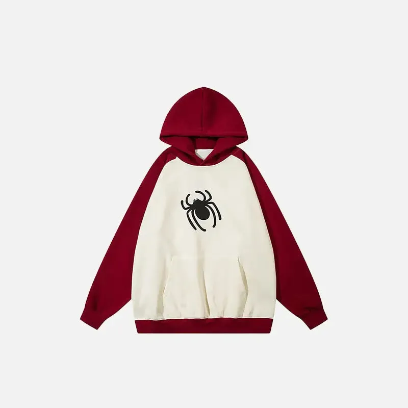 Y2K Spider Print Oversized Hoodie for Comfort and Style