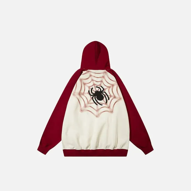 Y2K Spider Print Oversized Hoodie for Comfort and Style