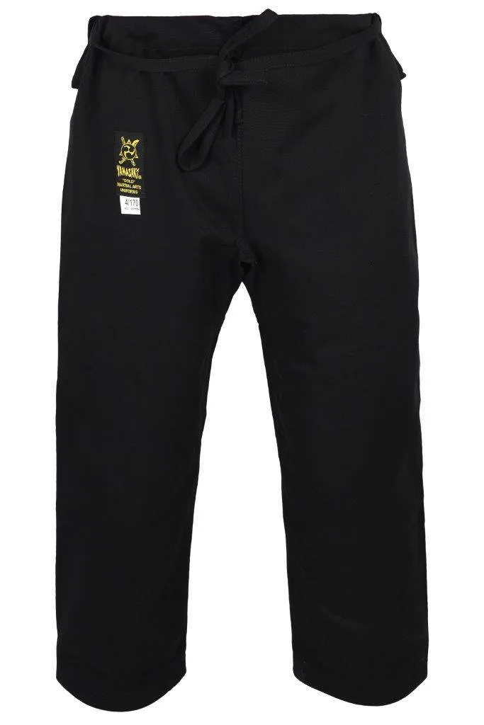Yamasaki GI Martial Arts Gold Canvas Pants | Black [14oz]