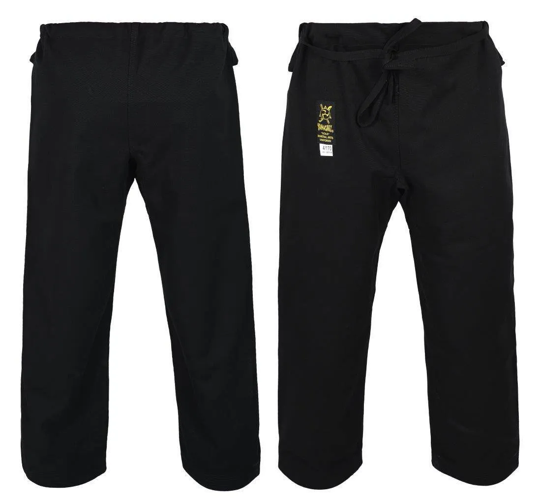 Yamasaki GI Martial Arts Gold Canvas Pants | Black [14oz]