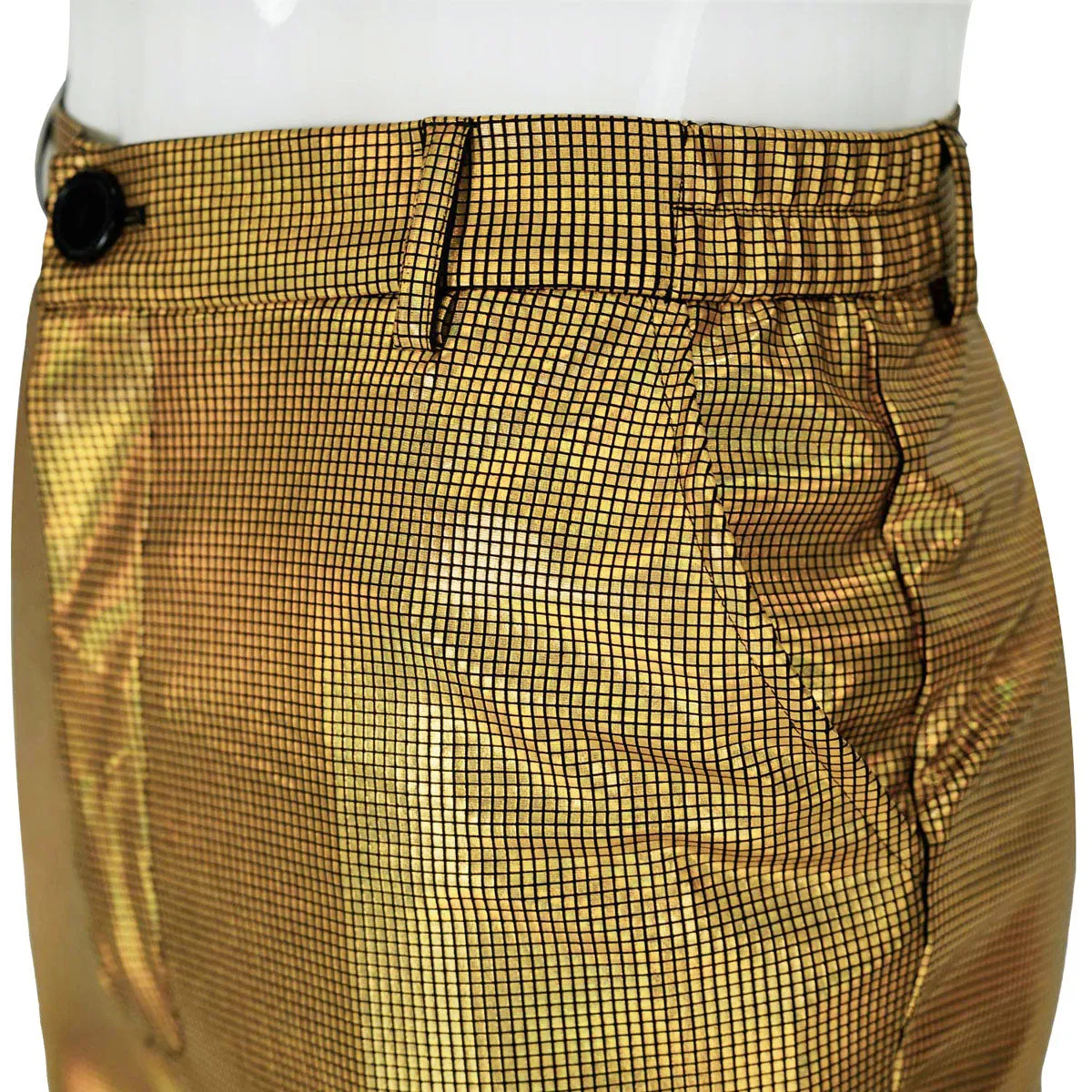 Yellow Glittering Metallic Sequin Disco Dance Pants