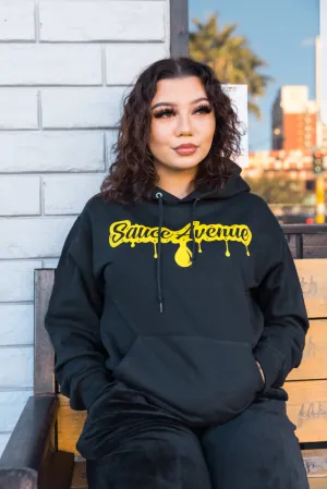 Yellow SA Drip | Black Hoodie