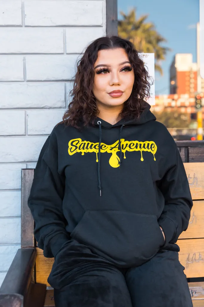 Yellow SA Drip | Black Hoodie