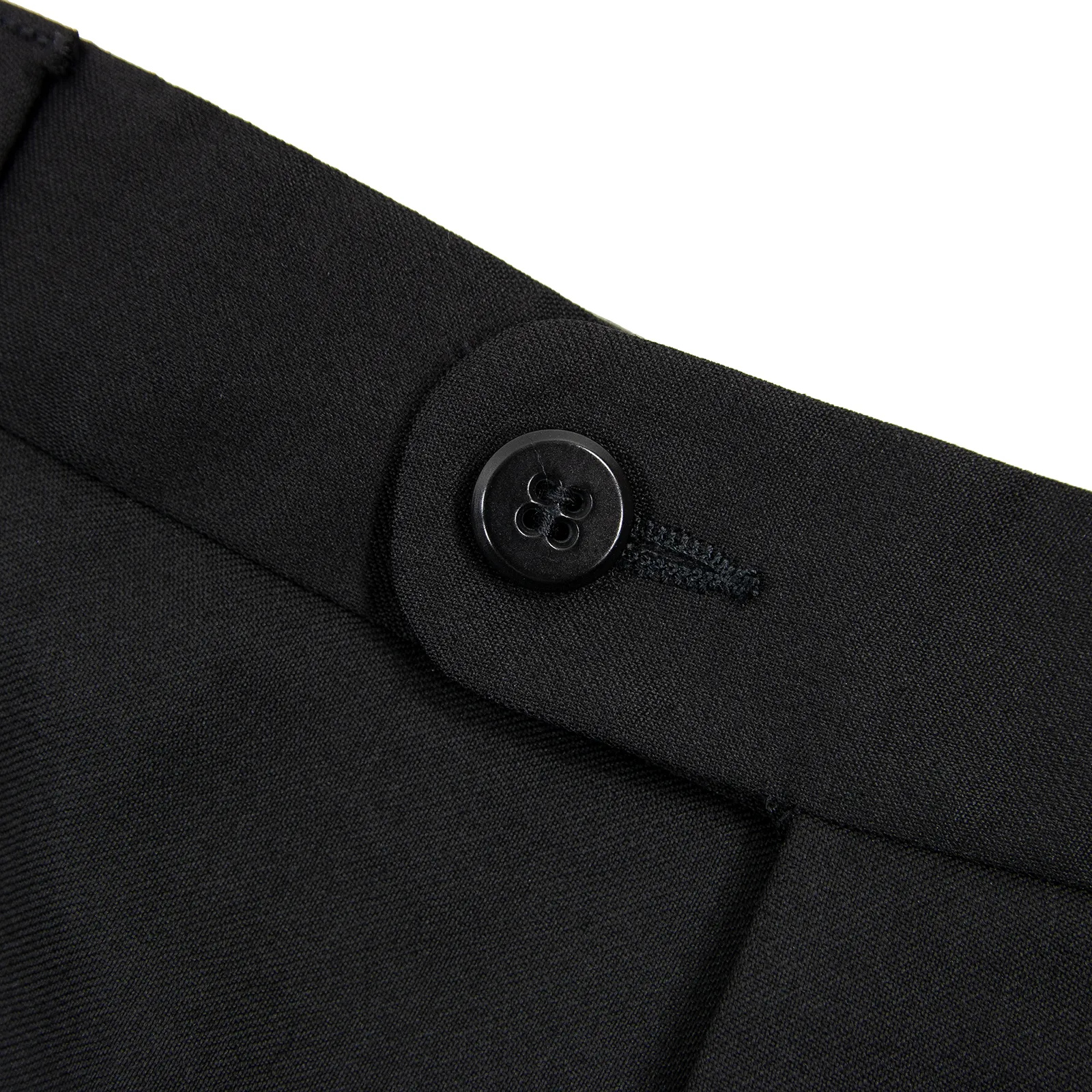 Zanella Todd Jet Black Wool Twill Half Lined Flat Front Dress Pants 33W