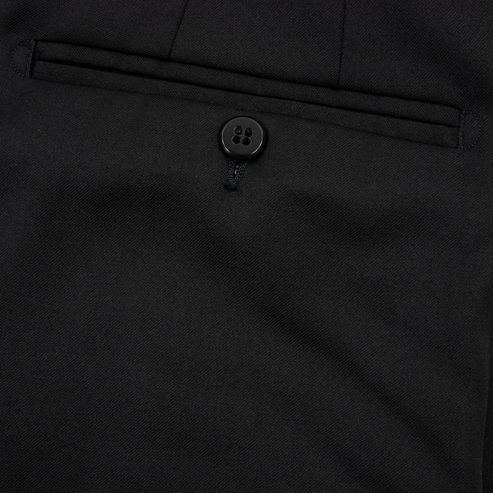 Zanella Todd Jet Black Wool Twill Half Lined Flat Front Dress Pants 33W